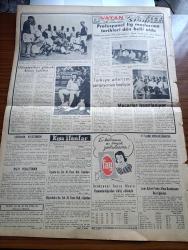 Vatan Gazetesi - 28 Ağustos 1956 - Suçlu Yazan Orhan Kemal Yazı Dizisi - Ahmet Emin Yalman Köşe Yazısı - Dört Korgeneral Orgeneral Oldu - Hamit Apaydın - Refik Kurtol - Muhalefet Dert Dinleme Gezileri Tertip Etti - Ankara'da Yunan Elçiliğine Hırsız Girme Hadisesinin Bir Tertip Olduğu Tahmin Ediliyor - Başvekil Adnan Menderes Muharrem Nuri Birgi İle Görüştü - İ.E.T.T. İçin 100 Otobüs Geliyor - Amerikalı Plastik Cerrahi Uzmanı Jacques W. Maliniac Geliyor - 30 Ağustos'ta Otobüs ve Tramvay Seferleri -  Gaziantep'te Açılacak Petrol Kuyusu İçin Sondaj Makinesi Geldi - Büyük Türk Zaferi Yazan Feridun Fazıl Tülbentçi Yazı Dizisi - Profesör Hilmi Ziya ülken Sosyoloji Kongresine Başkan Muavini Seçildi - Cimcimeler Çizgi Roman Charles Schulz - Ella Sinders Çizgi Roman Fred Fox - Sükuta Mahkum Filmi - Etna'nın Ateşi Yazan Henri Castillou Yazı Dizisi - Profesyonel Lig Maçlarının Tarihleri Dün Belli Oldu - Atatürk Kupası Boks Maçları - Fay Temizleme Tozu - Türkiye Atletizm Şampiyonası başlıyor