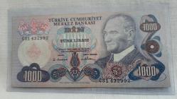 1000 Türk Lirası 6 Emisyon   C51432992 Çok Çok Temiz Diri Kağıt yapısı