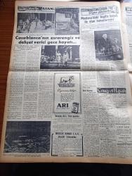 Vatan Gazetesi - 1 Temmuz 1954 - Yeni Dostumuz Kanada Yazan Ahmet Emin Yalman Yazı Dizisi - Seçim Kanunu Tadilatı 33 e Karşı 337 Oyla Kabul Edildi - Nevşehir'i İl Kırşehir'i İlçe Yapan Kanun Çıktı - Dünya Kupası Yarı Final Müsabakalarında Macaristan 4 Uruguay 2  Almanya 6 Avusturya 1 - Başbakan Adnan Menderes İle Kemal Kırıkoğlu Arasında Tartışmalar Oldu - Şeker Halka Vesika İle Dağıtılıyor - Dün Güneş Tutuldu - Milli Oyunlar Müsabakası Hakkında Bilgi Verildi - 1953 Türkiye Güzeli Belgin Doruk Puro Tuvalet Sabunu Kullanıyorum Diyor - Denizde İsyan Yazan Herman Wouk Yazı Dizisi - Bir İsrail Filosu İstanbul'u Ziyaret Edecek - Gülhane Sergisindeki Kümes Hayvanlarını Sansarlar Boğuyor - Sovyetler Atomla İşleyen Elektrik Santrali Yapmışlar - Cami Yanında Çıplak Resim Çektiren Kadın - General Ali Fuat Cebesoy'un Siyasi Hatıraları Yazı Dizisi - Arı Unları - 50 Bin Dolarlık Yedek Parça Geldi - Borsa - İstanbul Sinema Programı - Doğubank - Prens Sabahattin'in Hatırası Anıldı - Partizan Memurlar