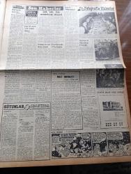 Vatan Gazetesi - 7 Haziran 1954 - Mareşal Tito Üçlü İttifak Sulhu Sağlamlaştıracak Dedi - New York'tan Ayrılan Adnan Menderes Bugün Atina'da Olacak - Galata Köprüsünün Tamirine Dün Gece Başlandı - İbrahim Karabacak Başpehlivan Oldu - Yeni İstanbul Emniyet Müdürü Alaeddin Eriş Geldi - Doğu Berlin'de Büyük Nümayişler Oldu - Denizde İsyan Yazan Herman Wouk Yazı Dizisi - Fotoğraflarla Haberler - Stalin'in Bir Mektubu - General Ali Fuat Cebesoy'un Siyasi Hatıraları Yazı Dizisi - Las Vegas'ın Türkü Hayrullah Kefoğlu Hikayesini Anlatıyor - Beşiktaş Beykoz'u 2 1 Mağlup Etti - Adana Demirspor Türkiye Futbol Birincisi Oldu - Bu Yerin Ötesinde Yazan Cronin - Sihirli Bir Sinema Doğuyor - Erkek kıyafetleri Değiştirilecek Mi - Pan American - Puro Tuvalet Sabunu - Belgin Doruk - Bulmaca - Derman Ağrı Kesici - Ankara İstanbul İzmir Radyosu Programı - Odeon Mağazaları - Türkiye Kredi Bankası - Çapamarka -