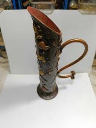 RF53---KAYNAKLA DEKORE EDİLMİŞ EL YAPIMI DEMİR VAZO
