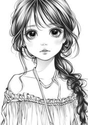 Üzgün Anime Boyama Kitabı (40 Boyama + 1 Afiş)