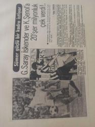 24 Haziran 1982 - Sümer güçlü bir kadro istiyor - Galatasaray İskender ve K. Şenol'a 20'şer milyonluk çek verdi - Asbaşkan Alp Yalman ''Kulüplerinizle bu fiyat üzerine anlaşırsanız Galatasaraylı olmuş sayılırsınız'' dedi - Gazete haberi - Tek Yaprak Arkalı Önlüdür