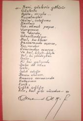 Ahmed Arif - el yazısı şiir - Kalbim Dinamit Kuyusu (Tıpkıbasım)