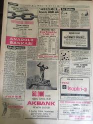 HÜRRİYET GAZETESİ  4 ŞUBAT 1968 YIL :20 SAYI:7102---Çağlayangil in nerede olduğunu bilen yok ---Ünlü film artisti polis tarafından evinde yakalandı ---Deney için tutulup hastaneye getirilen köpek kuduz çıktı ---Demirel :Parlamentoyu  felce  uğratmak sakim bir yoldur  dedi ---Harem de şehirlerarası  otobüs  terminali yapılması isteniyor ---Cinsel serbestlik faydalı mı ,zararlı mı ?--Aşırı kıskançlık boşanma sebebi oldu --Fenerbahçe yi penaltı  golü kurtardı :1-0---Beykoz İst.Spor namağlup unvanını sildi : 2-1---Bütün Bursa ,Göztepe maçı heyecanı içinde ---Beşiktaş -Vefa Galatasaray -Mersin . İ.Yurdu ile Oynuyor ----İzdivaç kararını vermeden düşünmeli ,boşanmak için acele edilmemeli ---PTT ,A.Gücü ne  fark yaptı :3-0---Kütahya ,CSKA ile 1-1 berabere ---Adanaspor Petrol Ofis te 2-1 Yenildi ---