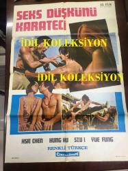 Efemera - SEKS DÜŞKÜNÜ KARATECİ, 1970'LER, ÇİN KUNG FU DÖVÜŞ SİNEMA FİLM AFİŞİ / POSTERİ, - BÜYÜK BOY - ORİJİNAL - 100 X 68 cm EBADINDA - Original Turkish Big Size Movie Poster - HSIE CHEN, HUNG HU, SZU I, YUE FUNG, AR FİLM - kitantik - kitaLog