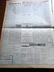 Vatan Gazetesi - 10 Mayıs 1954 - Ahmet Emin Yalman Köşe Yazısı - Kırşehir Seçimine Demokrat Parti İtiraz Etti - Çin Hindi Kuzeyinde Esir Kafileleri Görüldü - Amerikalı Tanınmış İnşaatçı Harry Morrison Seyhan Barajını İnceliyor - Kıbrıs Türkleri Muhtariyet Değil İlhak İstiyor - Teknik Okul Öğrencilerine Sabır Tavsiye Edildi - Sovyetler Birliğine Verilen Notamız Açıklandı - Başbakan Adnan Menderes Gazetecilere Ziyafet Verdi - Denizde İsyan Yazan Herman Wouk Yazı Dizisi - İstanbul'a Hasta Akını Önlenecek - Fotoğraflarla Haberler - General Ali Fuat Cebesoy'un Siyasi Hatıraları Yazı Dizisi - Büyük Bir Operet Bestekarı Emmerich Kalman - Ramazan Geceleri Karagöz - Jigolo Yazan Daniel Harper Yazı Dizisi - Galatasaray Beşiktaş'ı Dün 3 0 Mağlup Etti - Serbest Güreş Müsabakaları - Bahar Kupası Atletizm Yarışmaları - Şişli Terakki Lisesi'nin 75. Yıldönümü - Ayfer Feray Puro Tuvalet Sabunu Kullanıyorum Diyor - Çapamarka - Gripin - Ankara İstanbul İzmir Radyosu Programı - Bulmaca -T.M.G.T Toplantısı