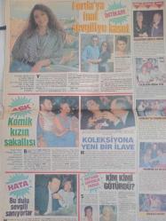 Hafta Sonu Haftalık Aktüalite Sinema Tiyatro Müzik ve Magazin Gazetesi - 16 Eylül 1993 - Kadri Yurdatap - Türkan Şoray - Meliha Şoray - Soner Olgun - Aysel gürel - Tayfun - Bu dolu sevgili sanıyorlar - Deniz Olgun - Demet Akbağ - Vedat Çöloğlu - Yasemin Özge - Koleksiyona yeni bir ilave - Komik kızın sakallısı - Kadir İnanır - Levent İnanır - Bedrettin Dalan - Emel Sayın - Ahmet Demiral - Aşkın Nur Yengi fotoğraf ve haberi - Gazete Tam Değildir Sadece 2 Sayfası Mevcuttur