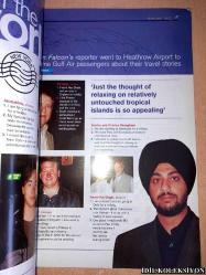 GOLDEN FALCON : YOUR COMPLİMENTARY İNFLİGHT MAGAZİNE / NOVEMBER 2000 / İNGİLİZCE VE ARAPÇA DERGİ (SARAH NOTTON / BARRY MANİLOW / DURAN DURAN / MUSTAPHA KARKOUTİ / SAİHİN SHAM / T.D. ALLEN / MARK HOLMES / HARSH PAL SİNGH / SOPHİA & CHARLES WRANGHAM)