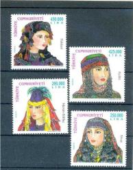 2001 TÜRK KADIN BAŞLIKLARI MNH TAM SERİ, EKSİKSİZ PULLAR.