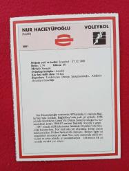 Sporcu Kart - Voleybol, Arçelik, Nur Hacıeyüpoğlu - Gelişim Spor - 17.5x12.5 cm