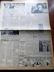 Vatan Gazetesi - 19 Temmuz 1954 - Ahmet Emin Yalman Köşe Yazısı - Cenevre'de Gergin Hava Biraz Azaldı - Altı Kanada Tepkili Uçağı Dün Törenle Teslim Alındı - Malatya Suikasti Davası 21 Ay Sürdü - Vatan Gazetesi Başyazarı Ahmet Emin Yalman'a Yapılan Suikastin Davası - Lübnan Dışişleri Bakanı Alfred Nakkaş Memleketimize Gelecek - Milli Eğitim Bakanı Celal Yardımcı'nı  Verdiği Beyanat - Denizde İsyan Yazan Herman Wouk Yazı Dizisi - Unkapanı Köprüsü De Bozuldu - Seçmen Kütükleri Ay Sonuna Kadar Tamamlanacak - McCarthy Hitler'e Benzetildi - İran Rus Notasına Sert Cevap Verdi - Türk Devriyeleri Suriye Topraklarına Girmiş - General Ali Fuat Cebesoy'un Siyasi Hatıraları Yazı Dizisi - Avrupalı Kralların Aylıkları - Tarsus Vapuru Yolcuları Havana'da Güzel Vakit Geçirdiler - Bu Yerin Ötesinde Yazan Cronin Yazı Dizisi - Uçan Otomobil İcad Edildi - Almanya Bugünün Sürprizi Ve Yarının Favori Takımıdır - Dünyanın En İyi On Futbolcusu - Yüzücü Doğan Şahin Yeni Türkiye Rekoru Kırdı - Fenerbahçe