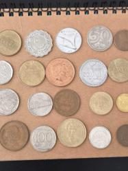 32 adet yabancı madeni para
