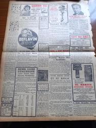 Vatan Gazetesi - 19 Mayıs 1950 - Atatürk'ün Samsun'a Ayak Basmasının 31. Yıldönümü - 19 Mayıs Bayramı - Demokrat Parti'nin Neşrettiği Beyanname - Celal Bayar Cumhurbaşkanlığına Getirilecek - Ahmet Emin Yalman Köşe Yazısı - Af Basın Ve Orman Kanunları Ele Alınıyor - Haşim İşcan Hakkında Tahkikat - Akif'in Evinde Yazan Neyzen Tevfik - Geçmişte Bugün Milli İhtilalin Başladığı Gün Yazan Feridun Fazıl Tülbentçi Yazı Dizisi - Montecarlo Radyosunun Saat Ayarı - Doğu Almanya'da Kurulan Ordu - Halil Özyörük Ve Baha Koldaş Demokrat Parti'ye Kaydolundu - Resimlerle Hadiseler - Kızıl Papaz Helwet Johnson Yumurta Ve Taş Yağmuruna Tutuldu - Kanuni Sultan Süleyman Yazan Feridun Fazıl Tülbentçi Yazı Dizisi - Satılık Emlak İlanı - Kağıtspor Sümerspor'u 4 1 Yendi - Yabancı Basında Demokratik Seçimlerin Manası Üzerine Yazılar - Perihan Altındağ Sözeri'nin Yeni Çıkan Plağı - Şükrü Tunar - Deflavin Bütün Haşaratı Yok Eder - İstanbul Ankara Radyosu Programı