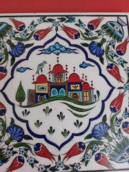 Ahşap Çerçeveli El İşi Çini Tablo