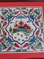 Ahşap Çerçeveli El İşi Çini Tablo