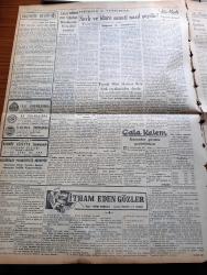 Vatan Gazetesi - 27 Mayıs 1950 - Spor Ve Gençlik Bayramı Gösterileri - Acemisi Olduğumuz Sanat Yazan Ahmet Emin Yalman - Hükümet Programı Son Şeklini Aldı - Büyük Millet Meclisinin Dünkü Toplantısı - Malatya Milletvekili İsmet İnönü Dün Yemin Etti -  Pasta Ve Şekerlemelerde Anilin Boyası Kullanılıyor - Belediyenin Florya'daki Tesisleri - İtham Eden Gözler Yazan Henry Bordeaux Yazı Dizisi - Üsküdar Türk Kolejinin Vereceği Temsil - Şehir Hatları Vapurları İlan Kabul Edecek - Radyo Telefon Telgraf Haberleri - Nihat Erim Ulus'taki Yazılarına Devam Ediyor - Mavi Gömleklilerin Berlin'e Akınları - Sovyetler İran'da 5 Millik Arazi İşgal Ettiler - Dolmabahçe Sarayı Adliye Olmalı Mı - Türkiye İran Milli Maçı Yarın Oynanıyor - Bir Kız Kendini Üçüncü Kattan Attı - Amerikan Başkanı Truman'ın Celal Bayar'ı Tebriki -  Kanuni Sultan Süleyman Yazan Feridun Fazıl Tülbentçi Yazı Dizisi - Okuyucu Şikayeti - Bulmaca - Jawa Çekoslovakya Motosikletleri - Tempo Kamyonetleri - Alman Herford Motorları