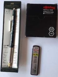 Versatil  (Uçlu )   Kalem 0.35 MM FABER CASTEL  TK  Fine Vario I Seri + 10 Tüp UÇ  ROTRİNG