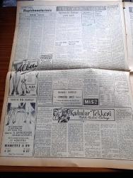 Vatan Gazetesi - 5 Temmuz 1953 - Bir Şifre Anahtarı Yazan Ahmet Emin Yalman Köşe Yazısı - Millet Partisinin Gizli Emellleri Açıklandı - Genel Kurul Kore İşi İçin Toplanacak - Tesanüt Birlik Başkanlığına Hür Fikirleri Yayma Cemiyeti Delegesi Profesör Ekrem Şerif Egeli'nin Seçildi - Celal Ergun'un Millet Partisi'ne Verdiği İstifa Mektubu - Yeni Kurulacak Parti'nin Adı İnkılap Veya Hürriyet Olacak - Mısır Cumhurbaşkanı General Necip Tunç Yalman'a Uzun Beyanat Verdi - Kadınlar Tekkesi Yazan Refik Halid Karay Yazı Dizisi - Hapishanelerimiz Yazan Refik Noyan - Vakıflar İşhanı Dün Açıldı - Milliyetçiler Derneğine İzin Verilmedi - Türk İngiliz Dostluk Cemiyeti Hazırlıkları - Domates'in 100. Yılı - İstanbul Kapılarında Fethin Büyük Tarihi Romanı Yazan Feridun Fazıl Tülbentçi Yazı Dizisi - Petrol Yüklü Raman Tankeri Derince'ye Geliyor - Arı Unları - İstanbul Ankara İzmir Radyosu Programı - Arı Unları - Emlak Bankası - Poker Play Traş Bıçağı - Sümerbank - Denizcilik Bankası - Hikmet Bayur