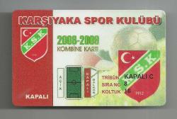 KARŞIYAKA SPOR KULÜBÜ KAPALI C/8 TRİBÜN KOLEKSİYONLUK / SAKIPAĞA REKLAMLI KOMBİNE KART...