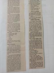 27 Ocak 1984 - 2 haftada 7 kilo zayıflatan rejim - Besin Değerleri - Terleme Güzelleştirir - Güneşten Korunma - İdean Yaz sporu: Yüzme - Ruh ve Vücut Sporu: Yoga Gazete haberi - Tek Yaprak Arkalı Önlüdür