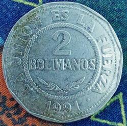 Efemera - BOLİVYA 2 Boliviano, 1991 ÇÇT - kitantik - kitaLog
