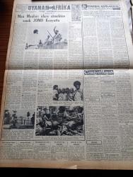 Vatan Gazetesi - 24 Mayıs 1953 - Ahmet Emin Yalman Köşe Yazısı - Rusya'da Yeniden Cezalar Verildi - İstanbul'un Elektrik Derdine Dair Demeç - Fransız Kabinesini Kurmaya Guy Mollet Davet Edildi - Amerikan Dışişleri Bakanı John Foster Dulles Yarın Geliyor - Cumhuriyet Halk Partisinin Tenkidine Karşı Demokrat Partililerin Görüşleri - Türkiye Turizm Kurumu Başkanı Lütfi Kırdar - Eski Başbakan Şemseddin Günaltay İktisadi Durumu Tenkid Etti - Kore Tugayımızın Son Savaşı - Tiyatroya Dair Tartışmalı Toplantı Yapıldı - Kraliçe Elizabeth Provalarda - Kadınlar Tekkesi Yazan Refik Halid Karay Yazı Dizisi - Banka Müdürü Olan İlk Kadın Bayan İclal - Atatürk Kız Lisesinde Meslek Seçim Günü - Altmışlık Kadın Kaçırıldı - İrlanda'da Mektup Bomba Patladı - Almanya Filipin Maçı - Amerikan Uçaklarının Menzili - Uyanan Kıta Afrika Yazan Tunç Yalman Yazı Dizisi - İstanbul Kapılarında Fethin Büyük Tarihî Romanı Yazan Feridun Fazıl Tülbentçi Yazı Dizisi - Tiyatrolar Sinemalar Programı - Nüzhet Keyder
