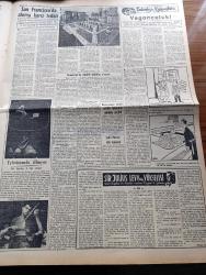 Vatan Gazetesi - 18 Aralık 1954 - Ahmet Emin Yalman Köşe Yazısı - Yunan Hükümeti Şiddetli Ve Ciddi Tedbirler Alıyor - Başvekil Adnan Menderes Yeni Yatırımlar Yapılacağını Söyledi - Mevlana Anıldı - Celal Bayar'a Kıbrıs'tan Sevinç Telgrafları Çekildi - Büyük Bir Eroin Şebekesi Tutuldu - Caddeler Açıkhava Garajı Halini Aldı - Otomobil Sevdası Yazan İsmail Ateş Yazı Dizisi - 1 Milyon Palamut Tutuldu - Bir Güzel Esmer Alman Kadını İmregard Margerete Casus Yakalandı - Çam Katliamı İstanbul'da Devam Ediyor - Antalya'da Bir Radyo İstasyonu Kuruluyor - Stalin Nasıl Öldürüldü Çeviren Rahşan Ecevit Yazı Dizisi - İstanbul'da Başıboş Köpeklerle Mücadele Lazım - Televizyonda İllüzyon Bir Kemanı 4 Kişi Çalıyor - Sir Julius Levy'nin Yükselişi Yazan Daphne Du Maurier Yazı Dizisi - Sabahçı Kahveleri Yazan Cengiz Tuncer - San Francisco'da Atoma Karşı Tedbir Alındı - Fenerbahçe Galatasaray Maçı Arifesinde - Fenerbahçe Kalecisi Şükrü Ersoy - Galatasaray Kalecisi Turgay Şeren - Beşiktaş Emniyet Maçı