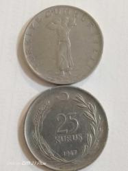 TÜRKİYE CUMHURİYETİ 25 KURUŞ 1967 ( TERS DÜZ TAKİM) ÇÇT