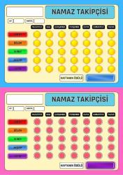 Namaz Takipçisi İkili (2 Namaz Çizelgesi)