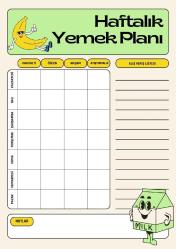 Haftalık Diyet Planı YAZ-SİL (Silinebilir Kalem Hediye)