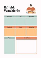 Haftalık Diyet Planı YAZ-SİL (Silinebilir Kalem Hediye)