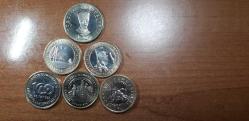 6 ADET FARKLI HATIRA MADENİ PARA LOTU ÇİL  TCM3408