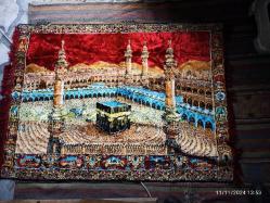 KABE  DİNİ TEMALI İPEK DUVAR HALISI 100x140 AZ KULLANILMIŞ 002