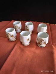 6 ADET AYAKLI PORSELEN FİNCAN TAKIMI TABAKSIZ  AĞIZ ÇAPI 4 CM