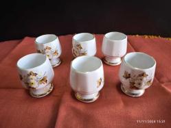 6 ADET AYAKLI PORSELEN FİNCAN TAKIMI TABAKSIZ  AĞIZ ÇAPI 4 CM