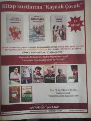 Aydınlık Kitap Dergisi - 25 Eylül 2015 - Öncü bir kadın portresi: Suat Derviş - Yapı Kredi Kitap Reklamı - Özgürlüklerini arayan kadınlar - Zeynep Bilgin - Hande Altar - Öncü bir kadın portresi: Gazeteci-yazar Suat Derviş - Fosforlu Cevriyem filmi - Türkan Şoray - Cüneyt Arkın - 'Çılgın Gibi' Ekim ayında okurlarla buluşacak - İnsan kendisiyle hesaplaşmalı - Cengiz Gündoğdu - Kaynak Yayınları Reklamı - Türkiye İş Bankası Reklamı fotoğraf ve haberi - Dergi Tam Değildir Sadece 8 Sayfası Mevcuttur