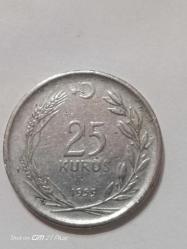 TÜRKİYE CUMHURİYETİ 25 KURUŞ 1959 (  DÜZ) ÇÇT