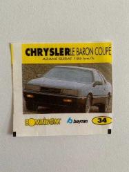 Baycan Bombibom Sakız Ciklet Kağıdı No 34 Chrysler Le Baron Coupe Nadir Kf