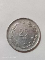 TÜRKİYE CUMHURİYETİ 25 KURUŞ 1964 (  DÜZ ) ÇÇT