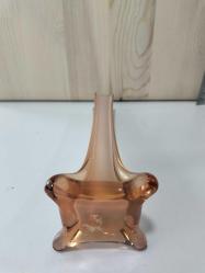 Murano taklidi tek çiçeklik vazo kahverengi