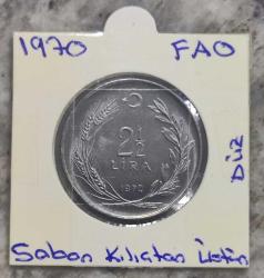 1970 Yılı Fao Saban Kılıçtan Üstündür 2½ Türk Lirası ÇİL