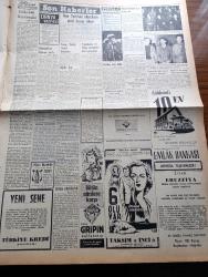 Vatan Gazetesi - 6 Aralık 1953 - Ahmet Emin Yalman Köşe Yazısı - Churchill Sovyetlerle Temasın Fazlalaştırılmasını İstedi - İtalyan Güreşçileri 8 0 Yendik - Kısa Boylu Bayanlar İçin Moda - Yurttaş Şerefini Koruma Tasarısının Esasları - Milliyet Gazetesi Yazı İşleri Müdürlerinden Necdet Baytok Dün Vefat Etti - Mültecilerin Yurtta Kalması İçin Tedbir - Bektaşi Sırrı Baba Sınırdışı Edildi - Balık Tanzim Satış Yerinde Fahiş Fiyat - Yeşil Gözlü Soledad Yazan Greta Granor Yazı Dizisi - Edebiyat Fakültesinde Bir Matbaa Kurulacak - Şehirden Röportajlar Yazan Sadun Tanju - Süveyş Bölgesindeki Muazzam Üsler - Veba Yazan Albert Camus Yazı Dizisi -  Arı Unları - Singer Saatleri - Air France - Philco Radyo - Good Year Lastikleri