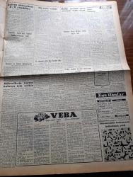 Vatan Gazetesi - 6 Aralık 1953 - Ahmet Emin Yalman Köşe Yazısı - Churchill Sovyetlerle Temasın Fazlalaştırılmasını İstedi - İtalyan Güreşçileri 8 0 Yendik - Kısa Boylu Bayanlar İçin Moda - Yurttaş Şerefini Koruma Tasarısının Esasları - Milliyet Gazetesi Yazı İşleri Müdürlerinden Necdet Baytok Dün Vefat Etti - Mültecilerin Yurtta Kalması İçin Tedbir - Bektaşi Sırrı Baba Sınırdışı Edildi - Balık Tanzim Satış Yerinde Fahiş Fiyat - Yeşil Gözlü Soledad Yazan Greta Granor Yazı Dizisi - Edebiyat Fakültesinde Bir Matbaa Kurulacak - Şehirden Röportajlar Yazan Sadun Tanju - Süveyş Bölgesindeki Muazzam Üsler - Veba Yazan Albert Camus Yazı Dizisi -  Arı Unları - Singer Saatleri - Air France - Philco Radyo - Good Year Lastikleri