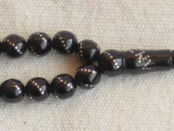 Eski Gümüş İşlemeli Erzurum Oltu Taşı Tespih