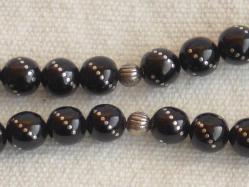 Eski Gümüş İşlemeli Erzurum Oltu Taşı Tespih