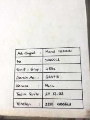 OKUL ÖDEVİ RESİM ÇALIŞMASI: ÖĞRENCİ: MERAL YILDIRIM - 27.12.1993 - ÖĞRETMEN: M. ZEKİ KUŞOĞLU - AHŞAP ÜZERİNE YÜZ TÜRK LİRASI KONULU RESİM - 50 x 35 cm EBADINDA