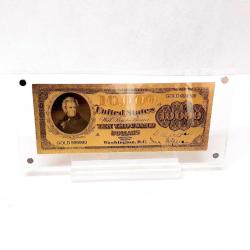 Masa üstü şeffaf sergi standında, Altın 24K Gold 10.000 $ 1978 Altın Varak  10.000 $, Koleksiyonluk, Hediyelik