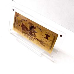 Masa üstü şeffaf sergi standında, Altın 24K Gold 10.000 $ 1978 Altın Varak  10.000 $, Koleksiyonluk, Hediyelik