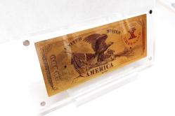 Masa üstü şeffaf sergi standında, Altın 24K Gold 10.000 $ 1978 Altın Varak  10.000 $, Koleksiyonluk, Hediyelik